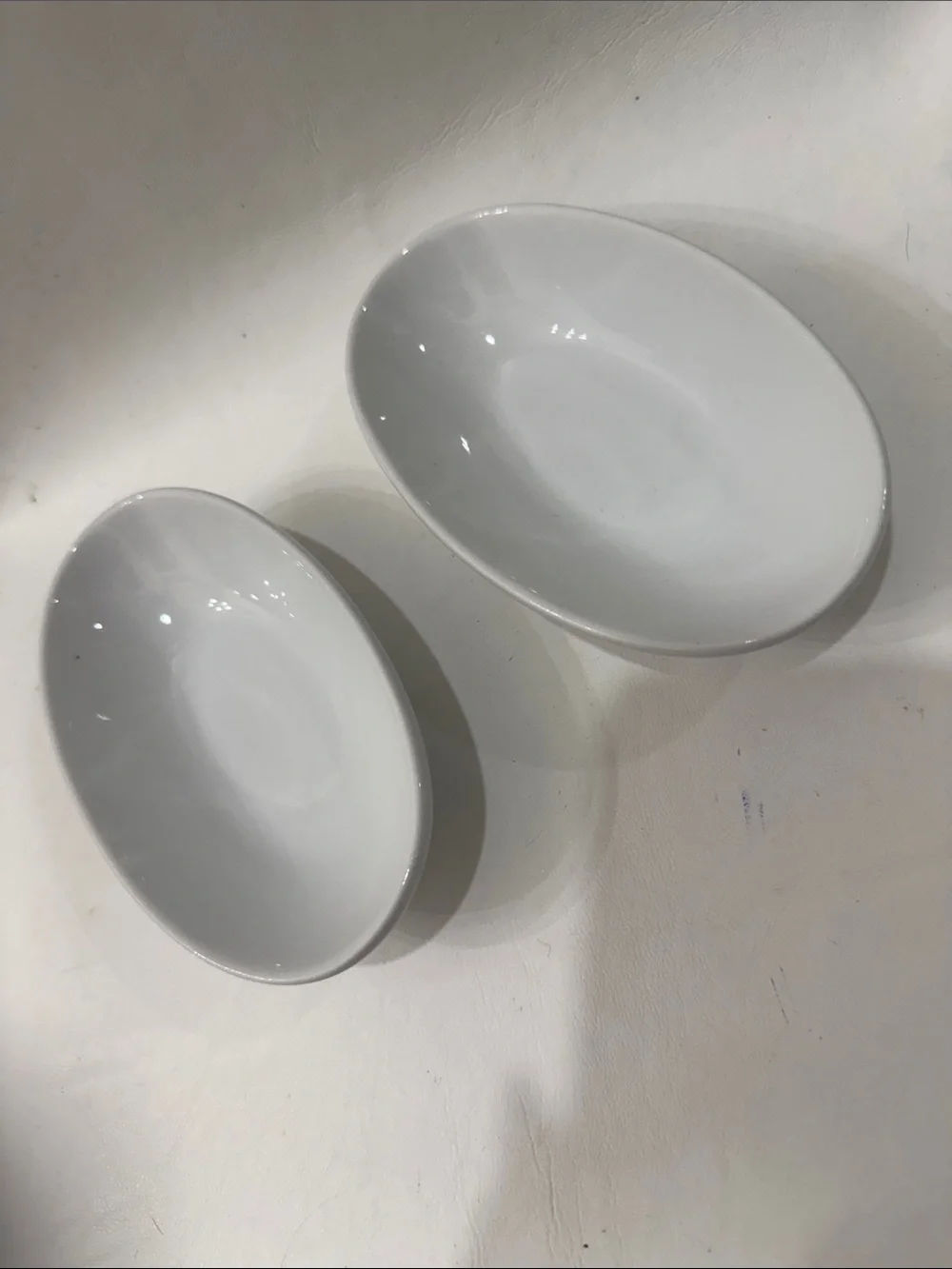 Vertex Vista 6 Oz Premium White Oval Ceramic Casserole Serving Bowls Set of 2